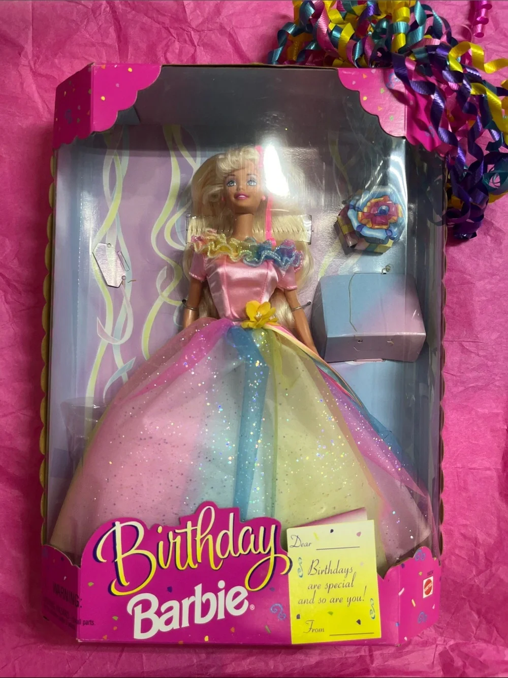 1997 Birthday Barbie Doll by Mattel (model 18224) NRFB with Ribbon